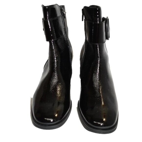 NWT $530 PAUL GREEN Panache Waterproof Bootie BLACK CRINKLED PATENT 8 (TE15) - Picture 3 of 7